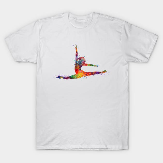 Girl Gymnastics Twine Watercolor T-Shirt by LotusGifts